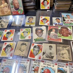 Old And New Baseball Football Cards Storage Unit