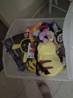 Box of Pokemon and My little Pony Items