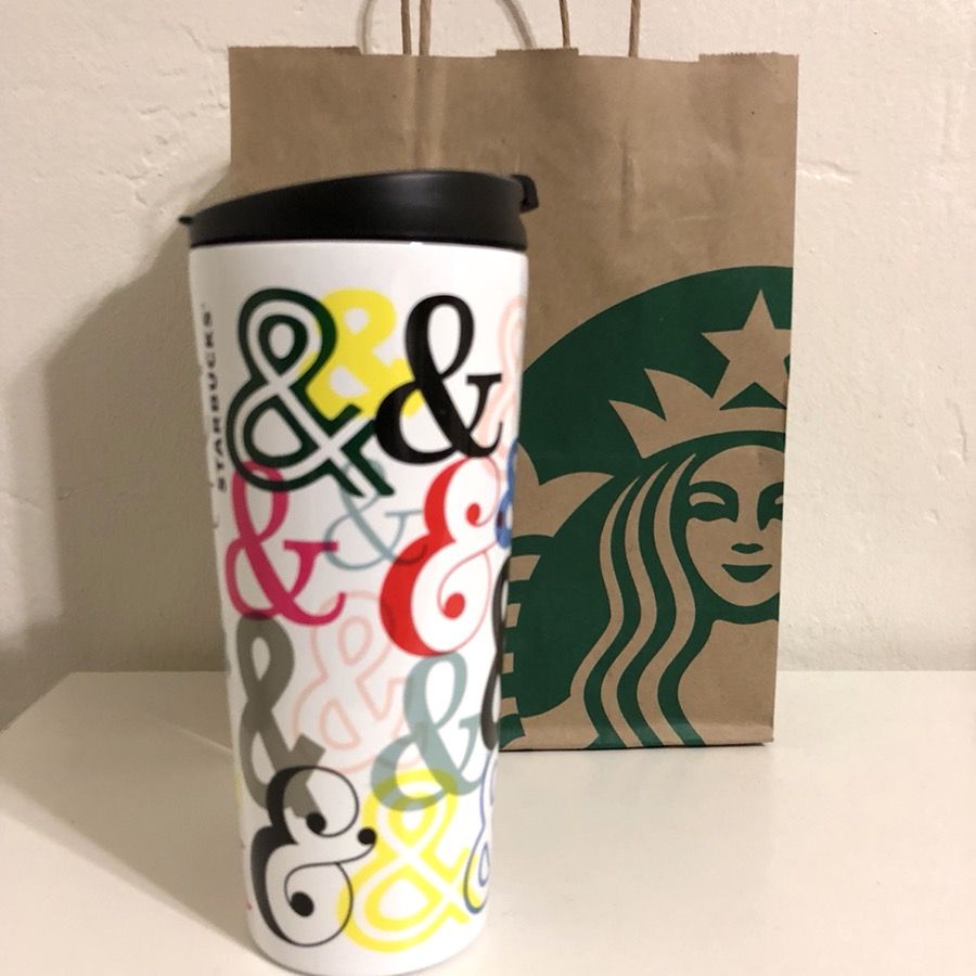 Starbucks Bridal wedding shower love ampersand & and sign travel mug tumbler