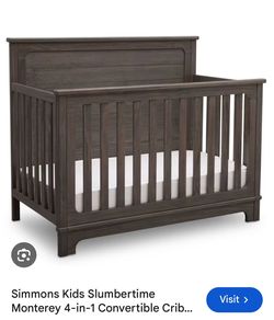 Simmons kids 4-in-1 crib with brand new mattress