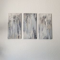 Blue Ilussion Canvas Wall Art - 3 Piece Set