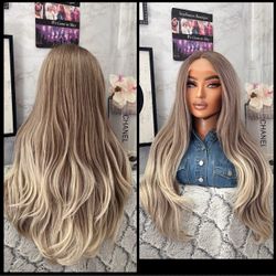 Human Hair Blended Lace Front Wig 