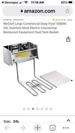 WeChef 5000W Electric Countertop Deep Fryer Dual Tank Commercial Restaurant  24 L
