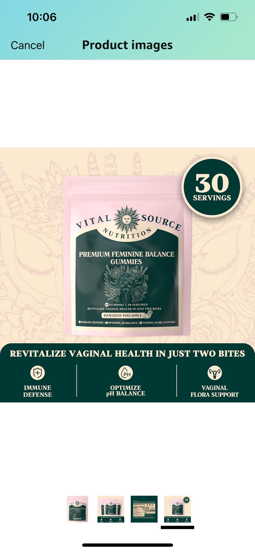 Vital Source Nutrition - Premium Feminine Balance Gummies - for Women’s Health & Wellness - Immune Support - Vegan, Gluten-Free - Hawaiian Pineapple -