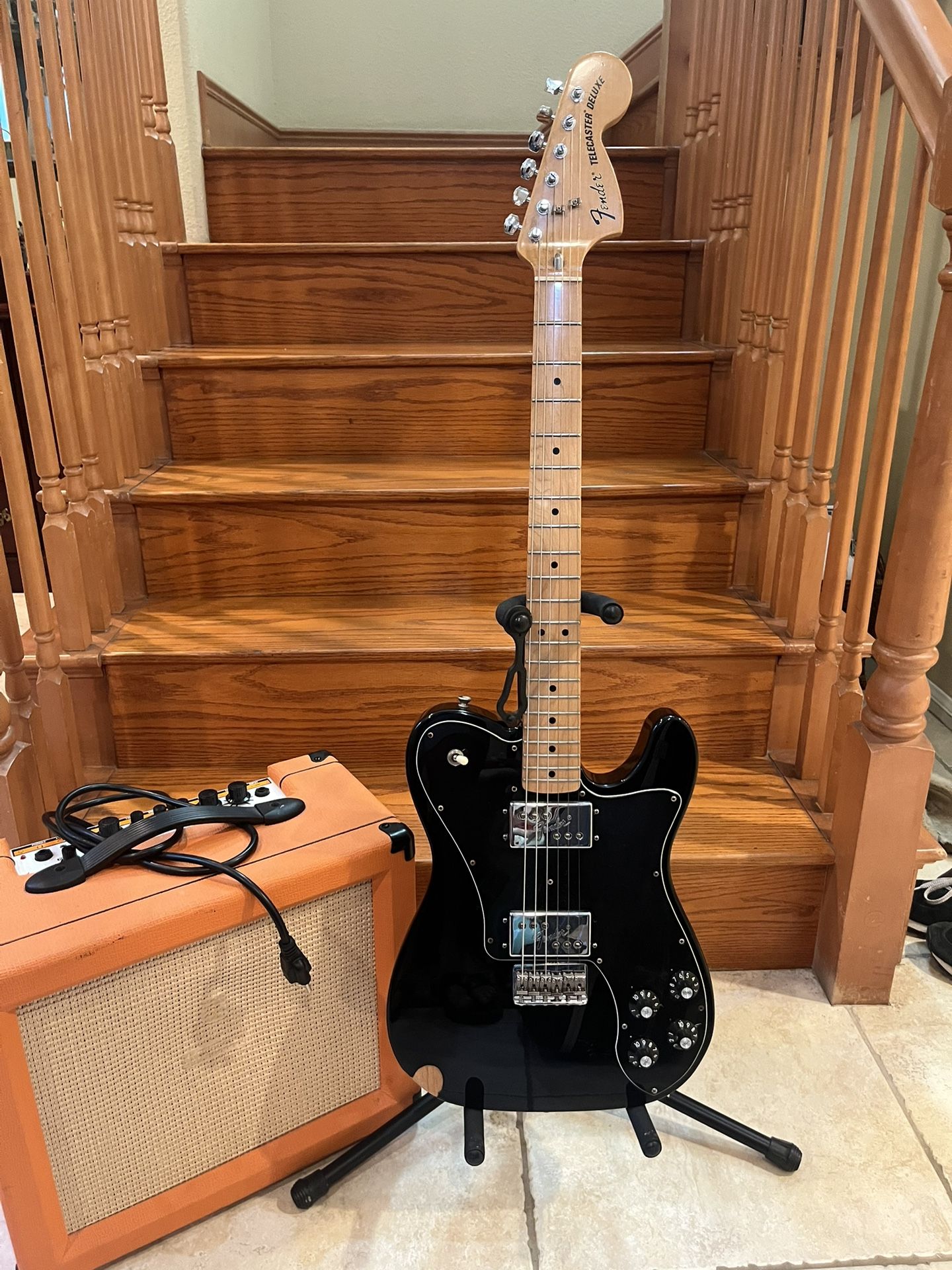 Fender MIM 70s Deluxe Telecaster w/ Orange Crush 35R Guitar Amp