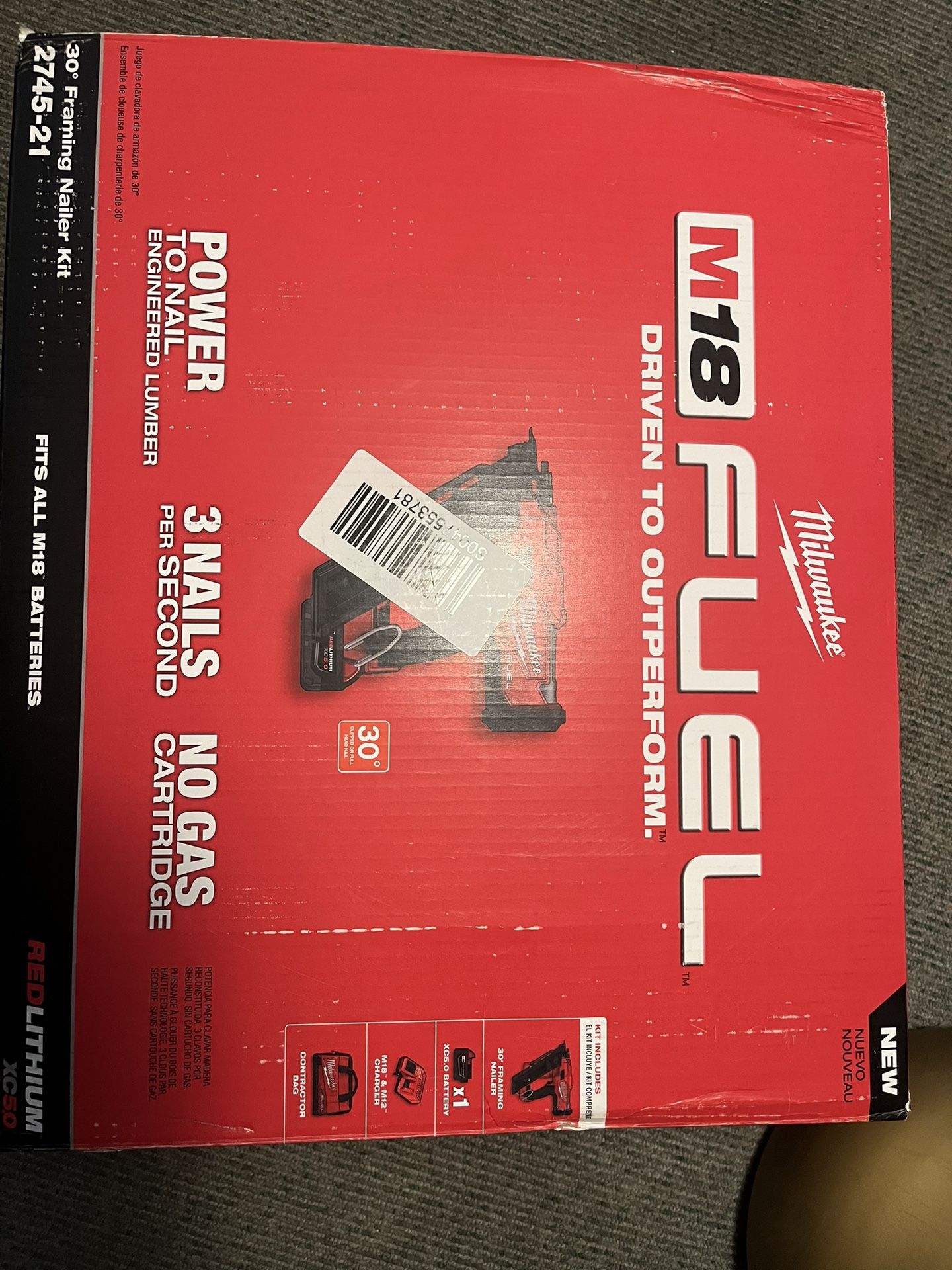 New Milwaukee Cordless Framing Nailer Bundle.