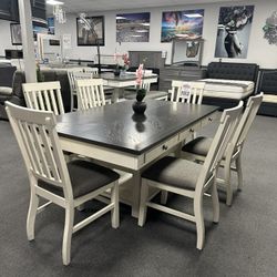 7PC Gray Dining Table Set