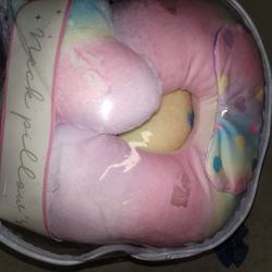 New Neck Pillow Back Pack Set . Comes With Pillow  , Blanket Eye Cover