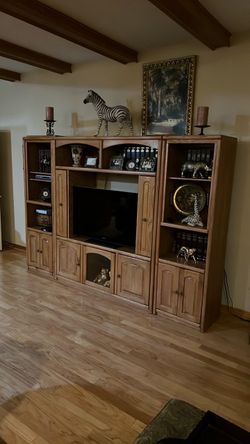 Wood Entertainment Center Wall Unit