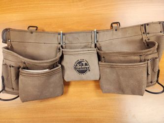 12 Pockets Profesional Nail & Tools Belt Beige Suede Leather