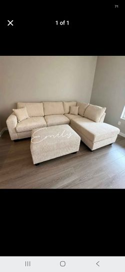 3-Pc Sectional Sofa Ottoman With Storage