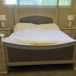 King Size Bed Frame With Two Nightstands