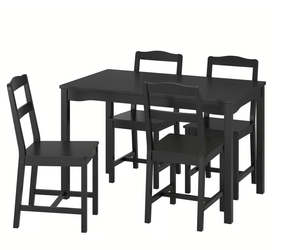 Ikea Kitchen Table and chairs - HÄGERNÄS Table and 4 chairs, black stained pine