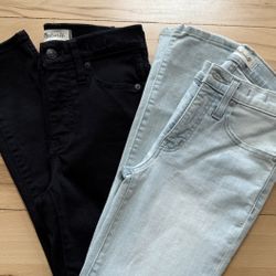 madewell 9" high-rise black/mid-rise blue skinny jeans sz 23 each $10