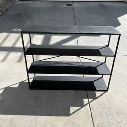Black Console Unit | Entryway Shelving Unit