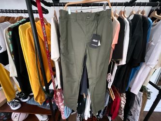 Publish Sprinter Jogger Pants Olive Green Pleated Side Seam Elastic Waist Streetwear Pants Size XL