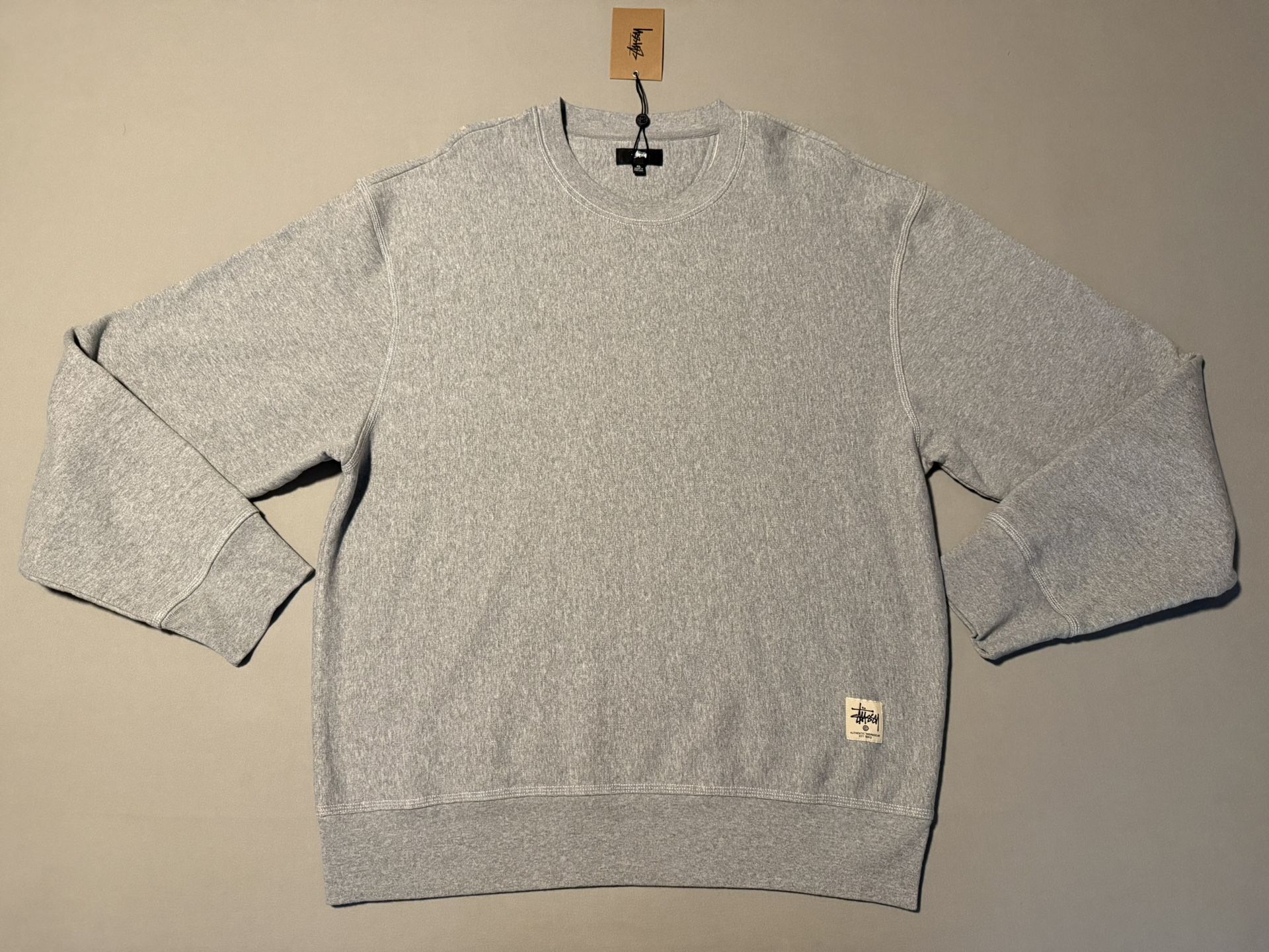 Stussy Contrast Stitch Label Crewneck Sweatshirt Rare New DS