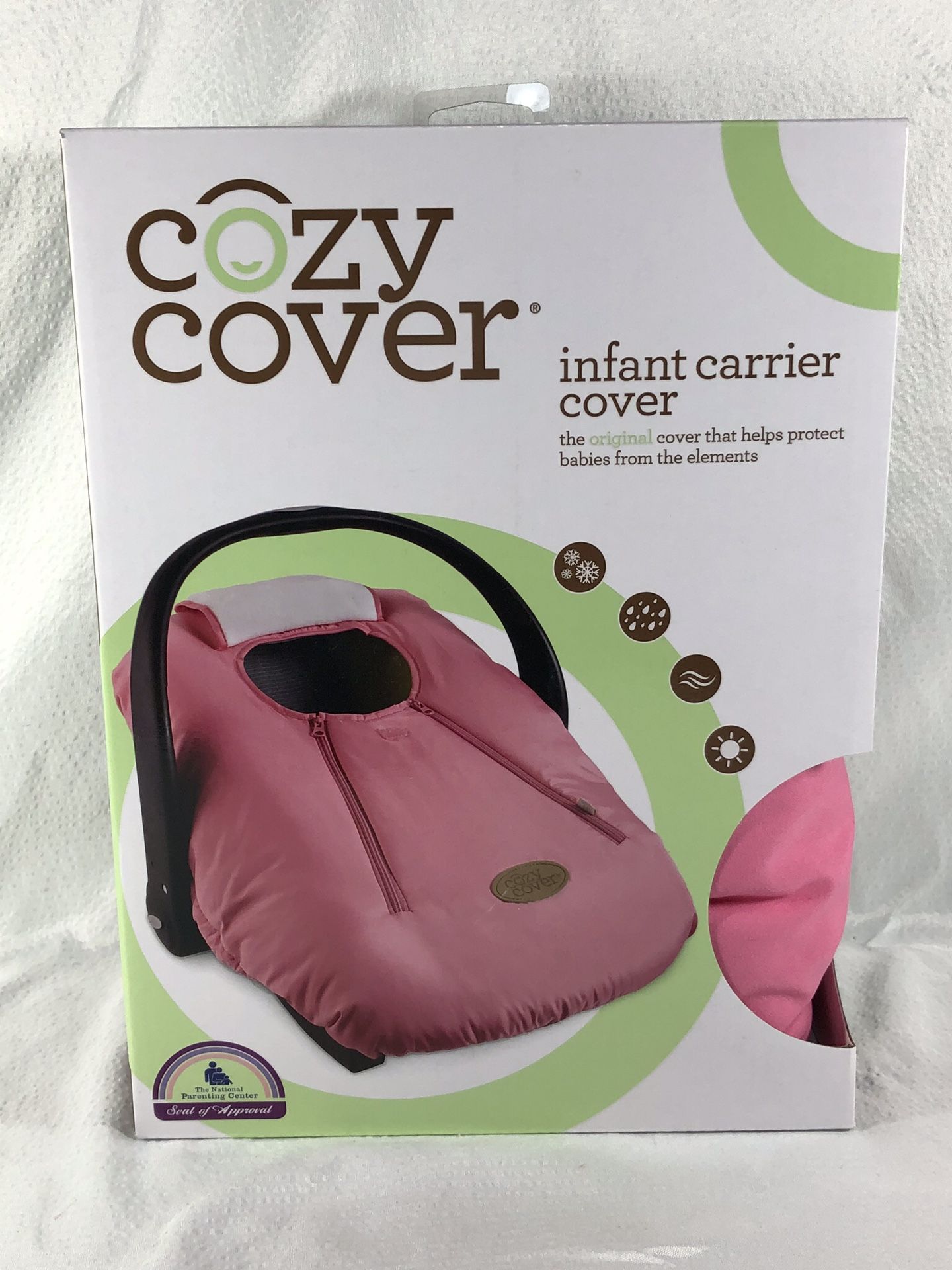 Solid pink Cozy Cover Infant Carrier Cover