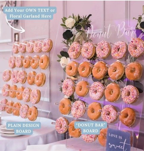 Donut Wall Display Stand - Acrylic Donut Stand Holds 50 Donuts | XL Donut Board Display | Large Donut Wall Stand for Party & Wedding | Donut Holder St