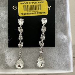 Diamond (cubic zirconia) Long Earrings