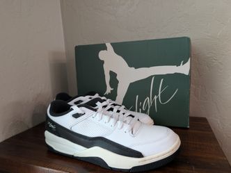 Jordan Flight Court White Black Sail HF3255-112 Men's Size 10 New Low Top new