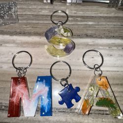 Resin Letter keychains 