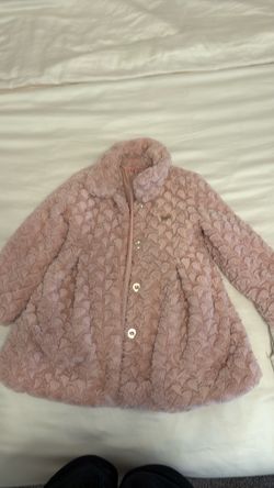Juicy Couture Pink Faux Fur Button-Up Coat