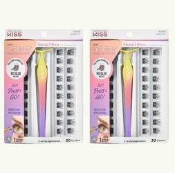 3 Of KISS Products imPRESS Press-On Falsies Eyelash Clusters Kit - Natural & Wispy - 31ct