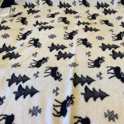 Caribou And Pine Fleece Throw