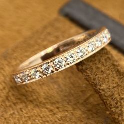 Rose Gold Diamond Wedding Ring Band 