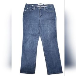 Jones New York Women's 16W Park Avenue Curvy Straight Leg Blue Jeans