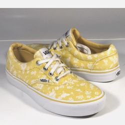 Vans Authentic Doheny Floral Yellow White Skate/Lifestyle Sneakers Womens Size 10