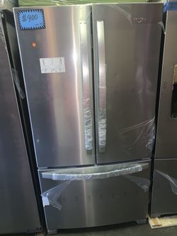 New scratch & dent Whirlpool 36in. French doors fridge with 6 months warranty