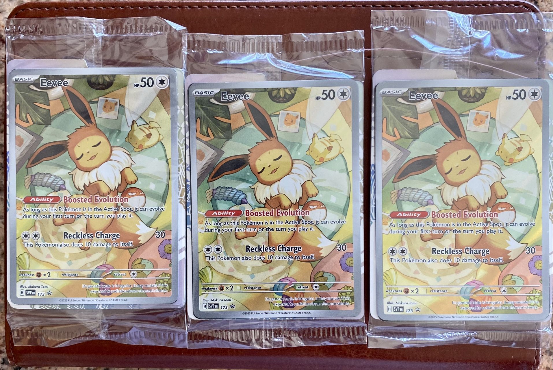 3 x Pokemon Prismatic Evolutions Eevee #173 Promo SEALED