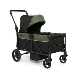 JEEP TurboGlyde Stroller Wagon by Delta Children Greenguard Gold Certified (Black/Green)