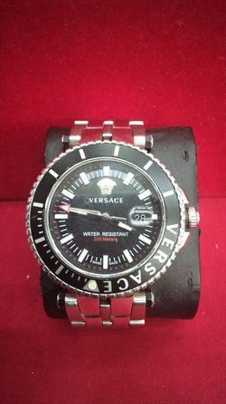 Versace V-Race Diver Blue Silver Stainless Steel Men's Designer Watch