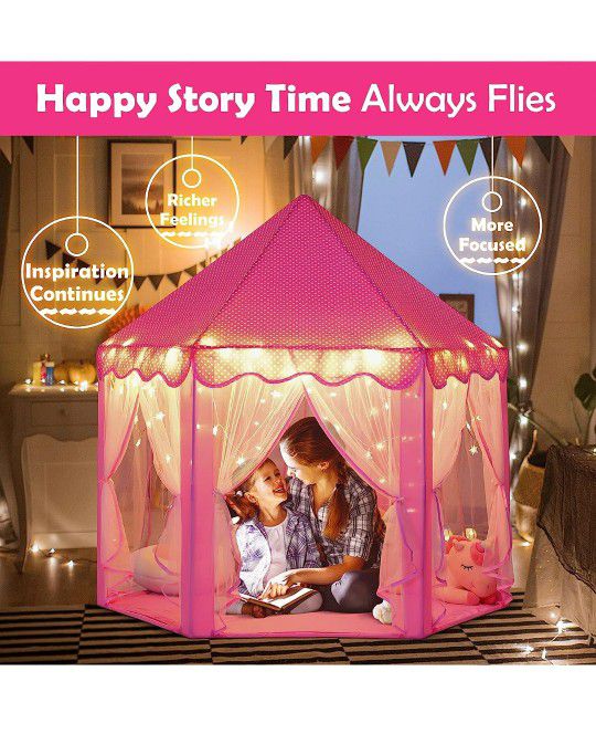 Princess House Tent With Lights Size 55" X 53"