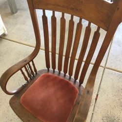Antique Swivel Rocking Desk Chair