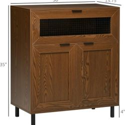 Set of Sideboard Buffet or Living Room Accent Cabinets - Walnut