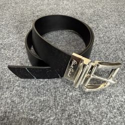 Robert Graham Reversible Leather Belt Mens 36 Silver Buckle Paisley Designer