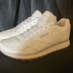  White Leather Reebok Classics With Caramel Gum Sole - Women’s 6.5