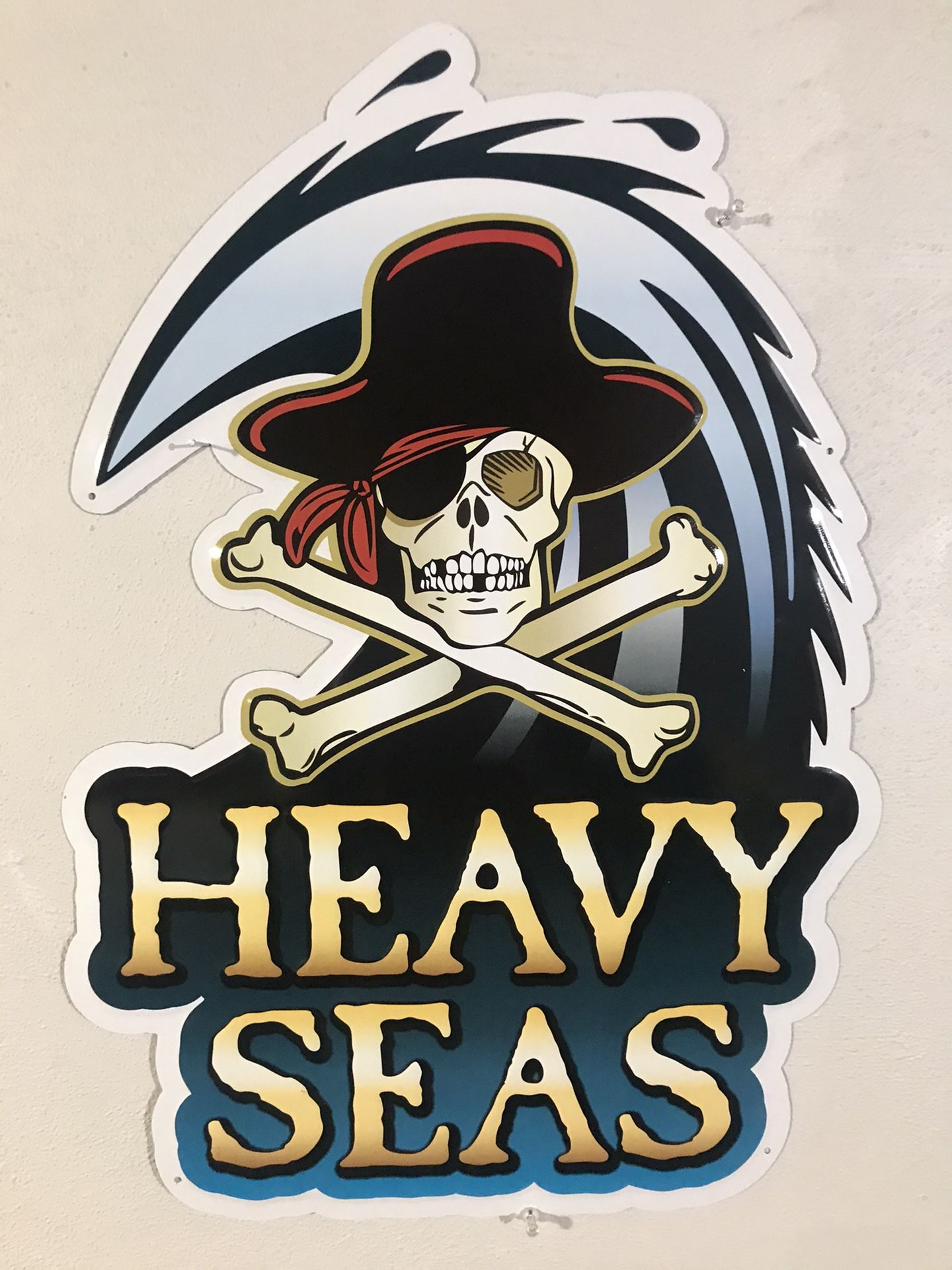 HEAVY SEAS Metal Tin Tacker Beer Sign; Brewed in Baltimore 16”x23” NEW