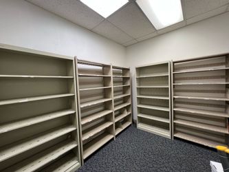 Metal filing shelves x5