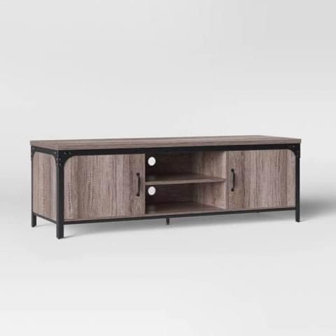 Jackman Industrial Wood TV Stand with Storage Brown - Threshold™