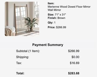 Merienne Wood Dowel Floor Mirror 71x31