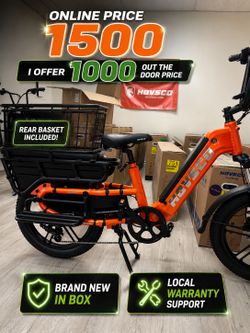 HOVCart rear basket included orange Ebike - cargo family electric bike