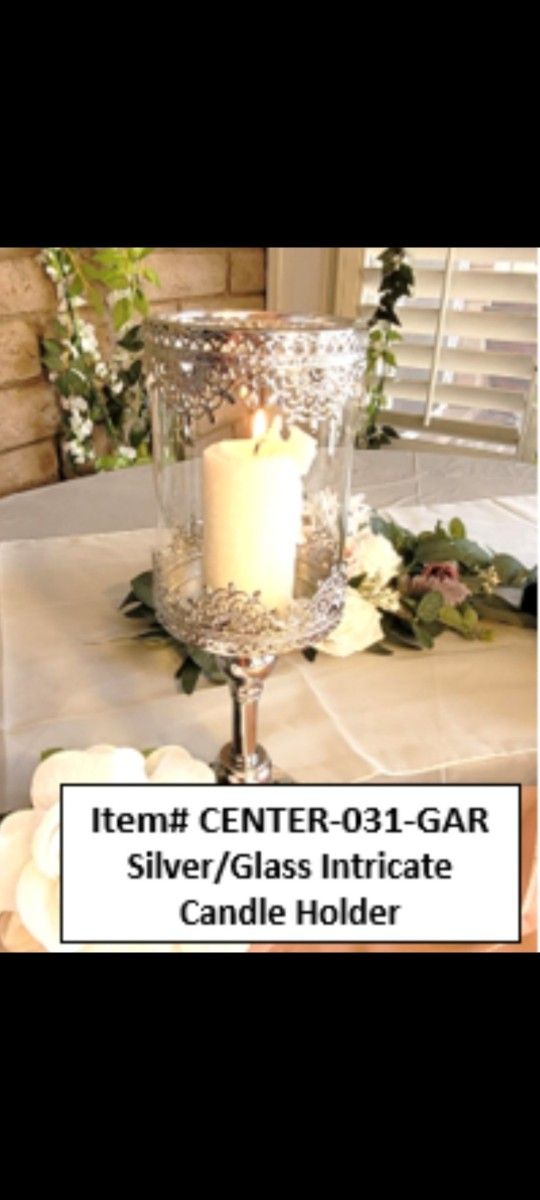 Beautiful Silver & Glass Candle Holders X 10