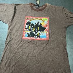 Y2K 2004 New Kiss Shirt Hotter Than Hell Glam Rock Band Ringer Men's Tee Xtra Large USA