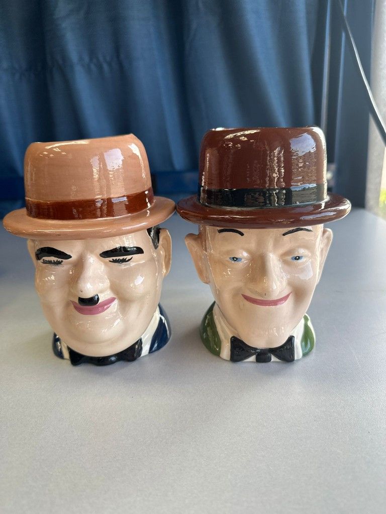 Vintage Large Ceramic Figurines Mugs