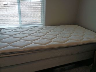 Twin mattress with box spring and frame